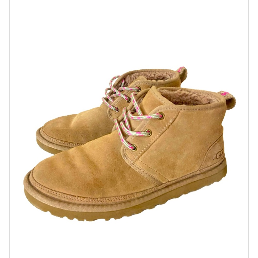 Ugg Neumel chestnut brown suede Sherling booties size 10